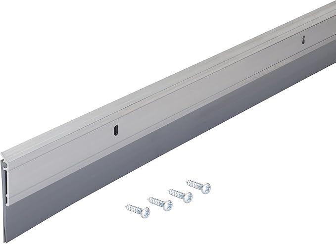 M-D Building Products 05389 All-Season Door Sweep, Heavy Duty Aluminum and Vinyl, Ideal for Residential & Commercial Use, Easy Installation, Ensure Comfort and Save Energy (36 Inch, Silver)