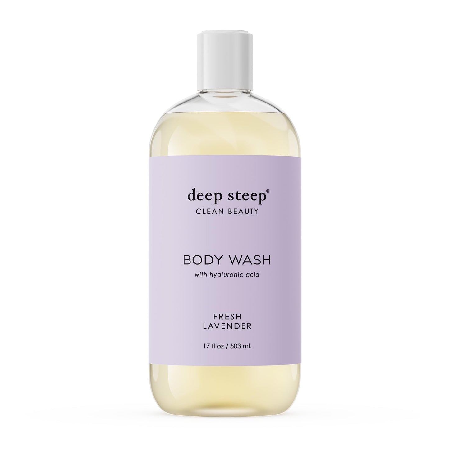 Deep Steep Body Wash, Fresh Lavender, 17 oz - Hydrating Shower Gel with Hyaluronic Acid, Shea Butter, Aloe Vera & Argan Oil - Ve
