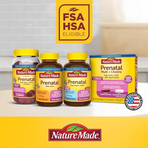 Nature Made Prenatal with Folic Acid + DHA, Prenatal Vitamin and Mineral Supplement for Daily Nutritional Support, 110 Sof...
