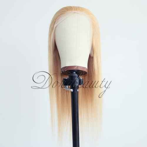 Dorabeauty #27 Honey Blonde Lace Front Wigs 150% Density Brazilian Virgin Human Hair Pre Plucked 13X4 Glueless Lace Front Wigs For Black Women Straight 10 inch