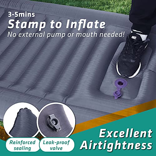 TREKOLOGY Sleeping Pad for Camping - Infaltable Mat – 73.2"x 29.9" Premium with Built‑in Pump, Neck‑Support Pillow, Thick ...