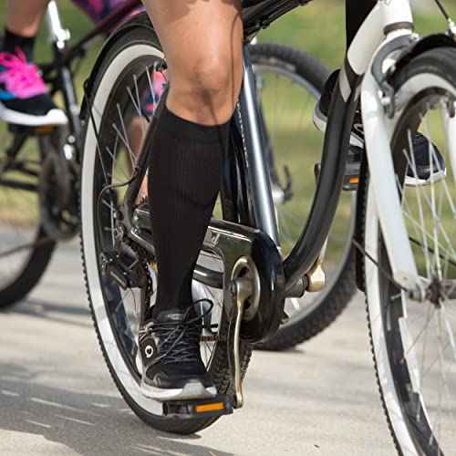 Copper Fit womens Ice Menthol Infused Compression Socks, Black, Large-X-Large US