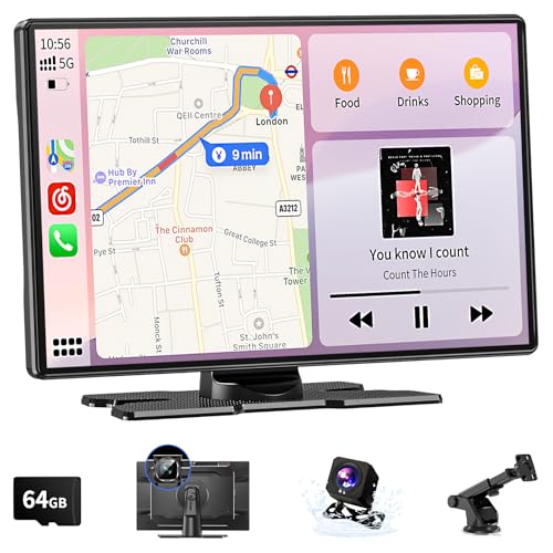 Wireless Carplay Screen for Car, 11.3" Extra Large A-pple CarPlay & Android Auto Screen with 4K Dashcam & 1080P Backup Cam...