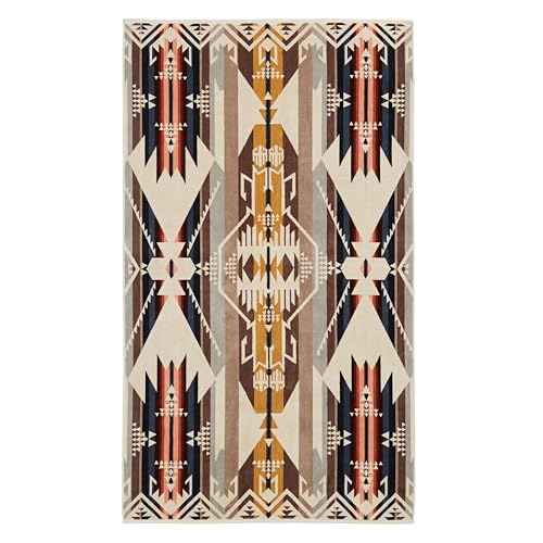 Pendleton Oversized Jacquard Spa Towels, 40 x 70 inches Bath Towels, 100% Cotton, Soft and Quick Dry for The Beach, Hot Tub, Pool - White Sands Tan