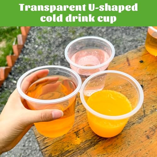 LIANGYUNZE 150 Pcs Disposable Stemless Clear Plastic Cups 16OZ NATURAL Arc Plant Based wine glasses For Parties Weddings B...