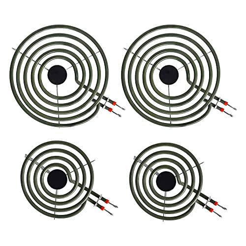 Upgraded MP22YA 4 Pack Electric Range Burner Element Unit Set, 2 x MP15YA 6" and 2 x MP21YA 8" Stove Burners Replacement f...