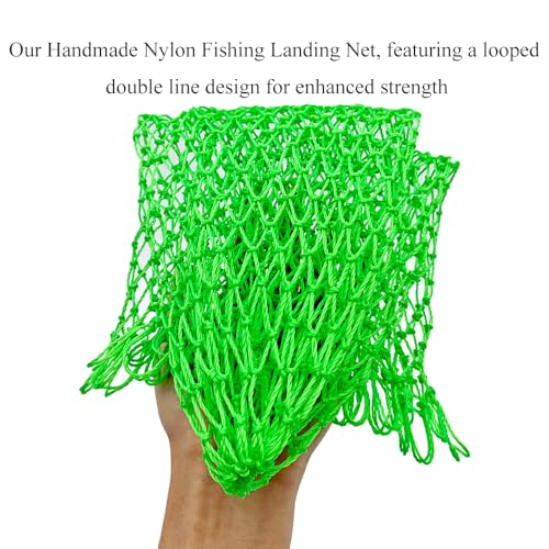 Fishing Net Replacement Foldable Trout Net Replacement Nylon Fishing Landing Mesh for Freshwater Saltwater Robust 24 Strands