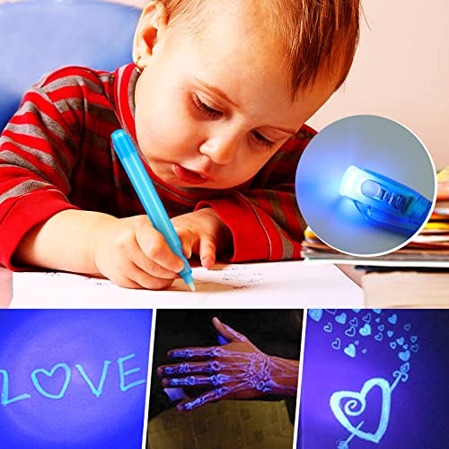 ENJOCASES 30 Pieces Invisible Ink Pen with UV Light Spy Pen Magic Marker Party Favors for kids 8 12 years Birthday Gifts C...