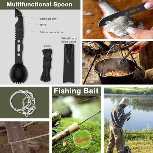 Survival Kits, Hiking and Camping Essentials, Emergency Survival Gear, Gifts for Men, Gifts for Dad, Husband, Teenagers, C...