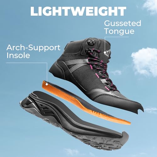 NORTIV 8 Women's Hiking Boots Waterproof Lightweight Outdoor Trekking Comfortable Non-Slip Backpacking Camping Ankle Boot ...