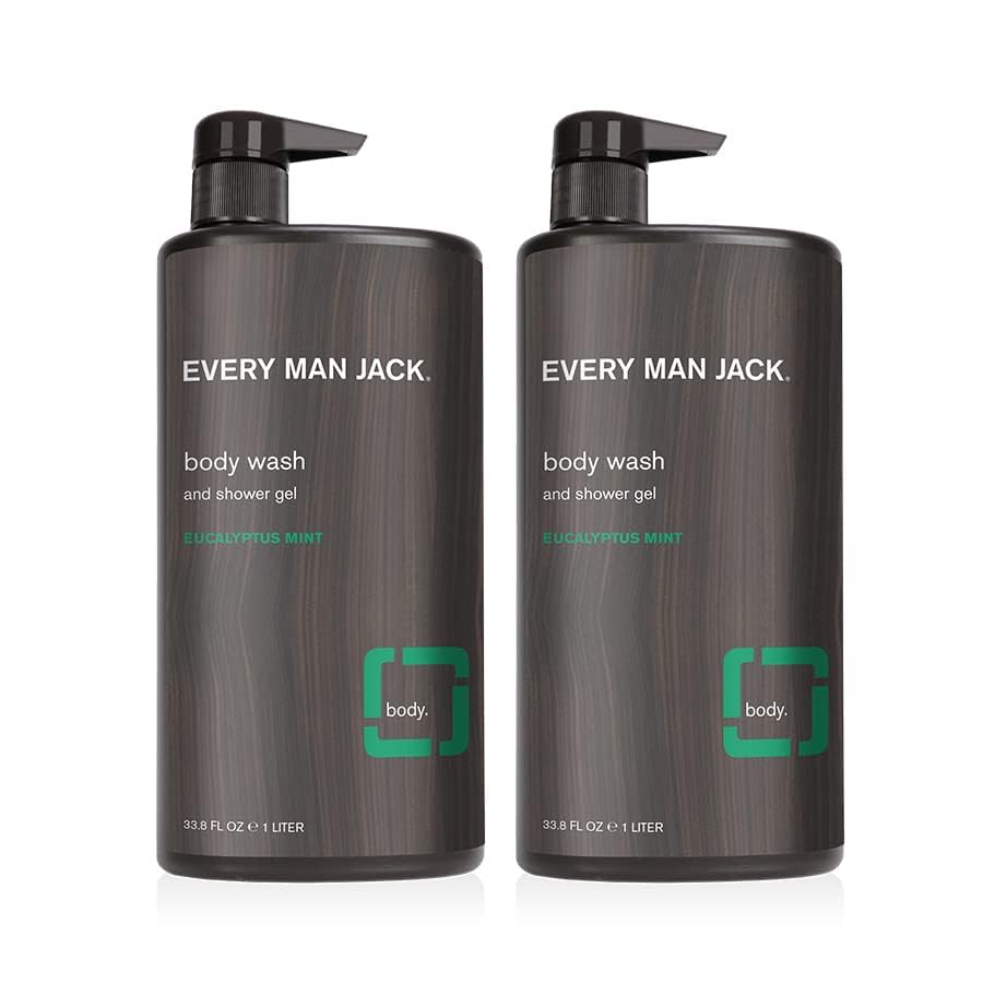 Every Man Jack Eucalyptus Mint Mens Body Wash for All Skin Types - Cleanse, Nourish, and Hydrate Skin with Naturally Derived Ing