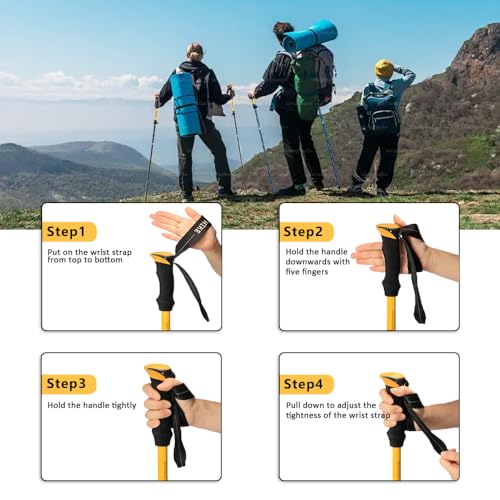 HUINING Foldable Hiking Poles Telescopic,Nordic Walking Poles Women and Men,Trekking Poles,Ultralight Trekking Poles Made ...