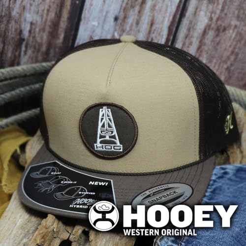 HOOEY Oil Gear (HOG) Trucker Hat for Men - Adjustable Snapback Mesh Baseball Cap - Western Work & Casual Wear Breathable Mesh