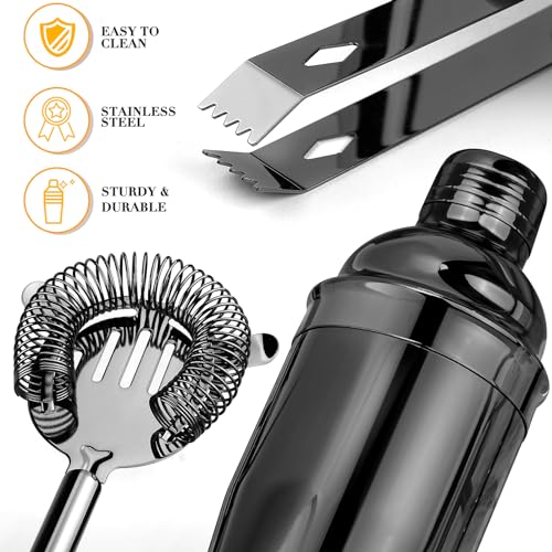 Cocktail Shaker Set Bartender Kit with Stand, Stainless Steel Drink Mixer Set with All Essential Accessories, Professional...