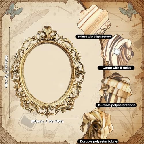 Tea Party Decoration Photography Backdrop Gold Mirror Themed Photo Booth Props Hanging Banner Background for Baby Shower B...
