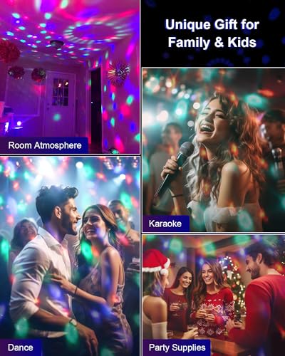 Luditek Sound Activated Party Lights with Remote DJ Lighting, Disco Ball Strobe Stage Light for Home Room Dance Parties Bi...