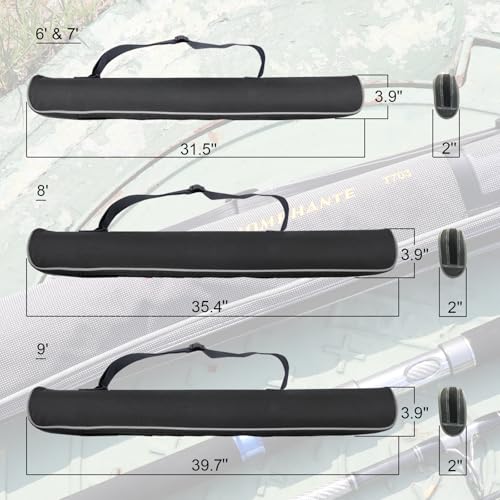 Fiblink 3-Piece Spinning Rod Heavy Spinning Fishing Rod Portable Fishing Rod Graphite Spin Rod (30-50 Pound Test)