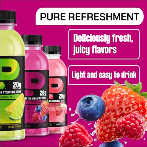 Protein2o Hydration Drink - 2-in-1 Liquid Clear Whey Protein Isolate and Electrolyte Drink - 20g Protein, Vitamins B5, B6...