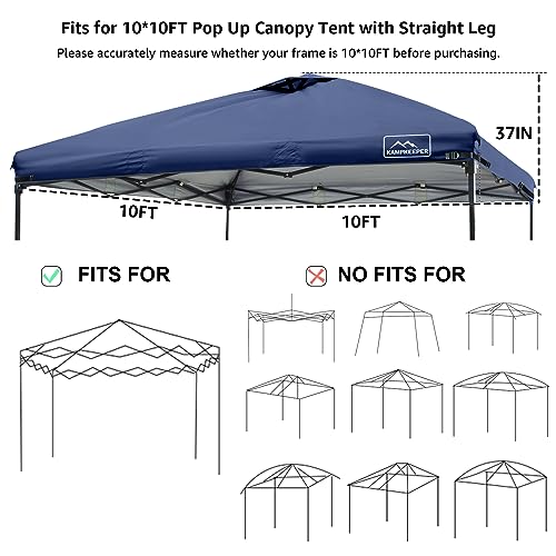 KAMPKEEPER Replacement Top Pop Up Canopy Tent Cover Roof with Air Vent and Adjustable Elastic Strap, Polyester UV Waterpro...