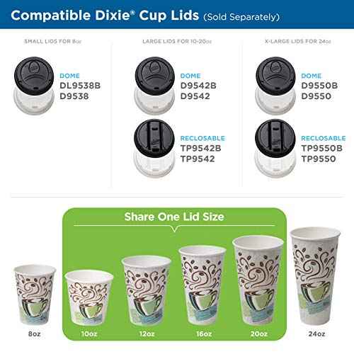 Dixie PerfecTouch 20 oz Paper Coffee Cups By GP PRO, Coffee Haze Design, 500 Count (25 Disposable Cups Per Sleeve, 20 Sleeves Per Case), 5320CD