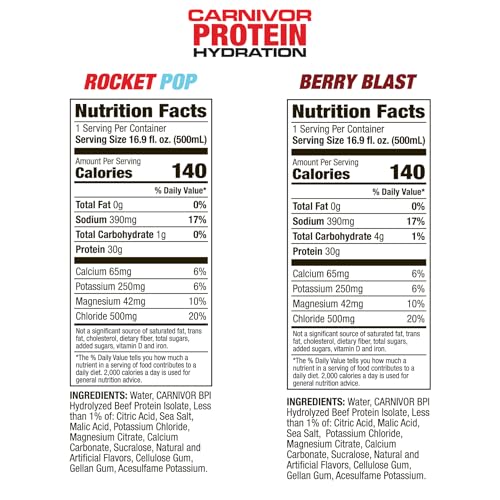 MuscleMeds Carnivor Protein Hydration RTD, Refreshing Ready to Drink, 30g Isolate Protein, Lactose Free, Sugar Free, Elect...