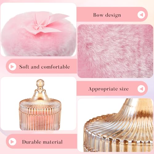 Tioncy 3 Pcs Large Body Powder Puff and Container Valentine's Day gift Powder Container with Puff Crystal Case Soft Washab...