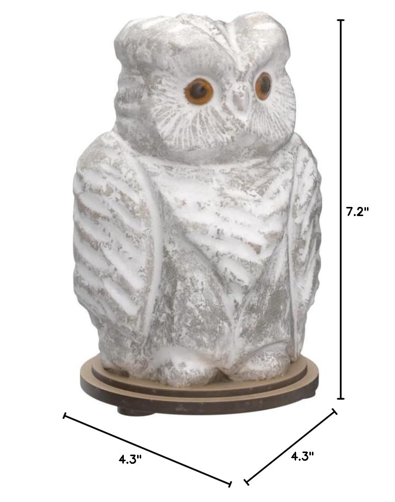 Owl Crystal Salt Lamp H 6.7”, 4.4 lbs - Pure Natural Rock Salt – Unique Night Light Lamp - 1 Light Bulb as a Gift - Wooden Present Box - Holiday Gift Ideas - Cool Room Décor