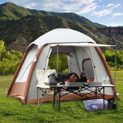 Umbalir Upgrade Inflatable Camping Tent with Pump, Easy Setup 4 Season Glamping Tent, 2-4 Persons Waterproof Windproof Out...