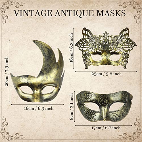 Yunsailing 30 Pieces Masquerade Mask Antique Masks with Straps for Women Men Masquerade Ball Mardi Gras Carnival Party Fav...