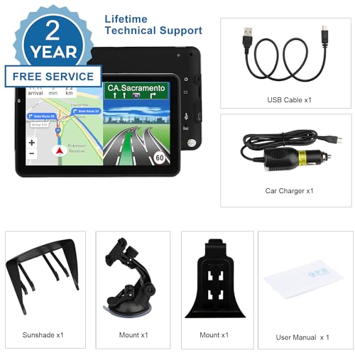 Aonerex GPS Navigation for Car Truck Navigator Latest Maps 7 Inch Touch Screen Vehicle GPS Commercial Trucker Navigation V...