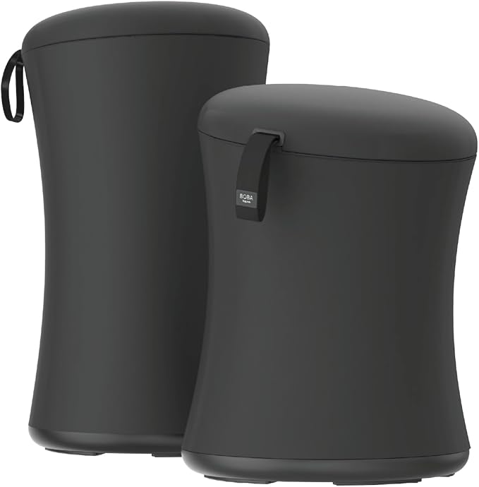 TopJob Boba Chair Stylish Active Wobble Stool, ADHD Chair, Improves Posture and Focus, Ergonomic with Height Adjustable Stool for Adults Children for Home Office, Study Room (Midnight Black)