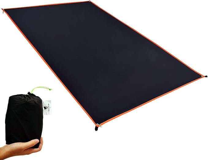 GEERTOP Ultralight Tent Footprint Waterproof Black Tent Tarp Ground Sheet Mat for Under Tent, Camping, Backpacking, Hikin...