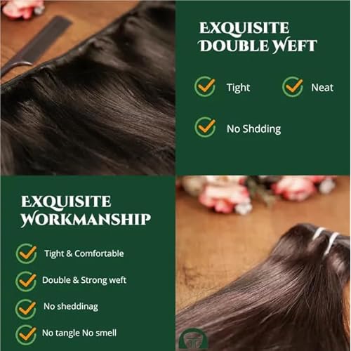 Burmese Bone Stw Raw Human Hair Single Bundle, Natural Super Sliky Straight Bundles Human Hair,Keep Soft and Smooth After Washes Fivefold Lifespan Than Regular Hair (18 inch(100g))
