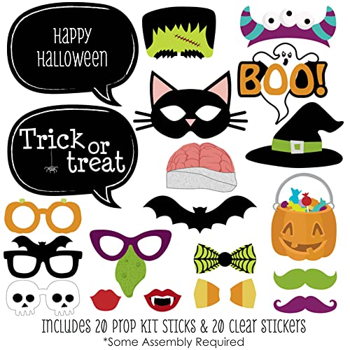 Big Dot of Happiness Trick or Treat - Halloween Party Photo Booth Props - Witch and Monster Photo Props - 20 Count