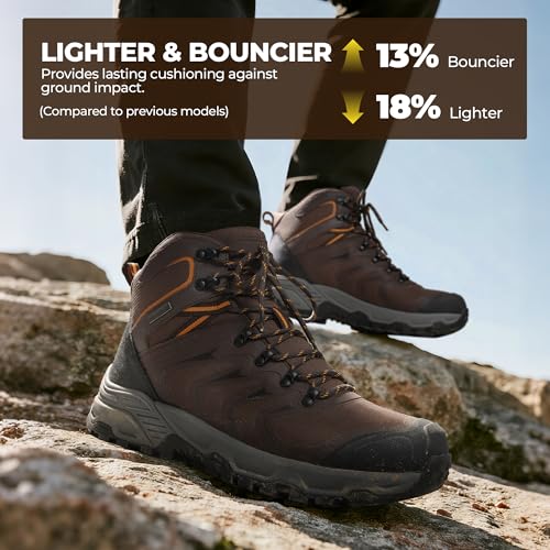 NORTIV 8 Men's Waterproof PRO Hiking Boots Outdoor Lightweight Non-Slip Arch Support Trekking Camping Ankle Boots Armadill...