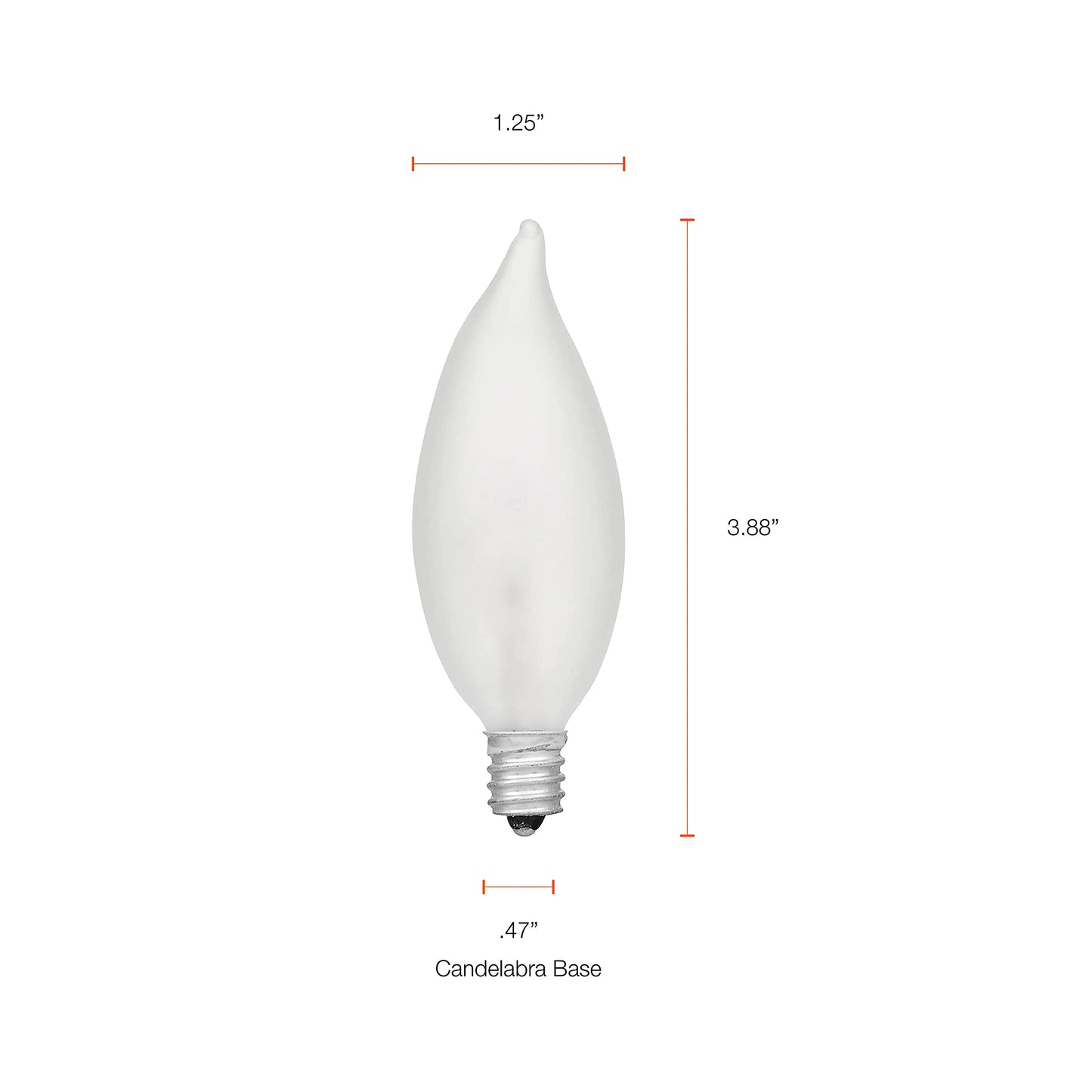 Sylvania Double Life Incandescent Light Bulb, B10, 40W, Dimmable, Candelabra Base, 285 Lumens, Frosted - 6 Count (Pack of 1) (15323)
