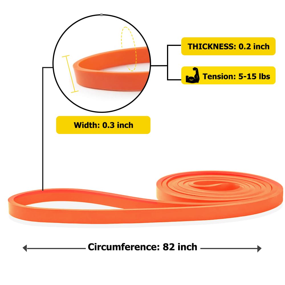 ROSAPOAR Resistance Band Pull up Band Fitness Exercise Bands Natural Latex for Workout Body Stretch Powerlifting Band Fitness Sport Training at Home/The Gym - Orange