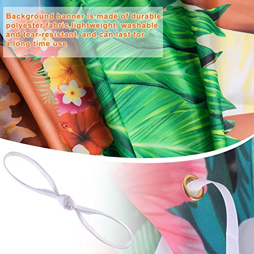 Tudomro 6 x 4 ft Hawaiian Photo Props Banner Tropical Luau Tiki Couple Door Banner Aloha Party Decorations Fabric Luau Pho...
