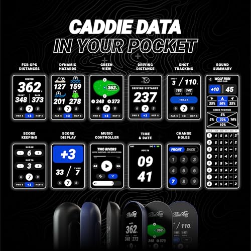 Blue Tees Golf Ringer - Magnetic Golf GPS Handheld, Touch Screen Display, Water Resistant Golf Distance Range Finder, 40,0...