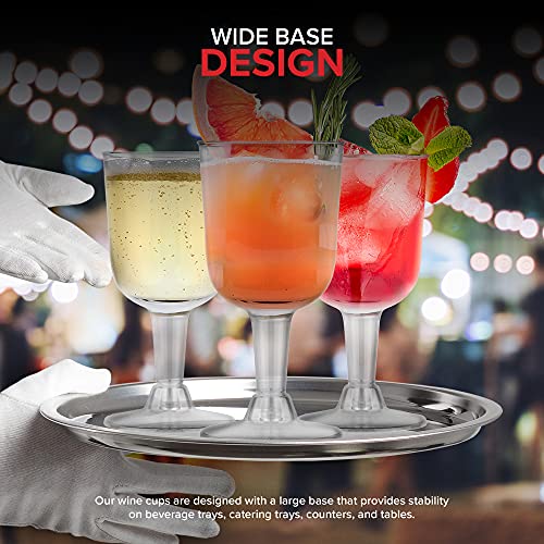 Stock Your Home 5 oz Clear Plastic Wine Glass (80 Pack) - BPA Free & Recyclable - Shatterproof Wine Goblet - Disposable & ...