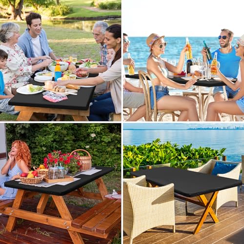 homing Rectangle Table Cloth Cover, Waterproof Polyester Elastic Fitted Tablecloth, Fits for 6 Foot Folding Tables, Washab...