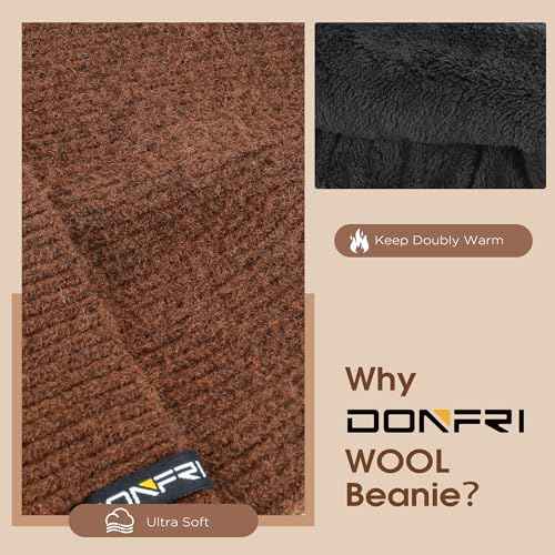 Donfri Wool Winter Beanie Hats Men Women Beanie Super Soft Warm for Winter Skull Knit Beanie Gift