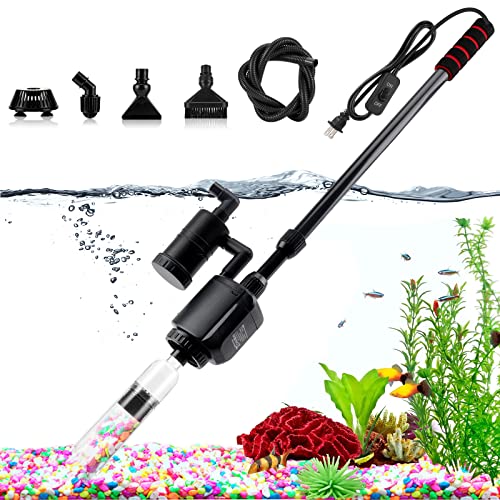 AQQA Electric Aquarium Gravel Cleaner, 6 in 1 Automatic Fish Tank Cleaning Tools Gravel Vacuum for Aquarium, Suitable for ...