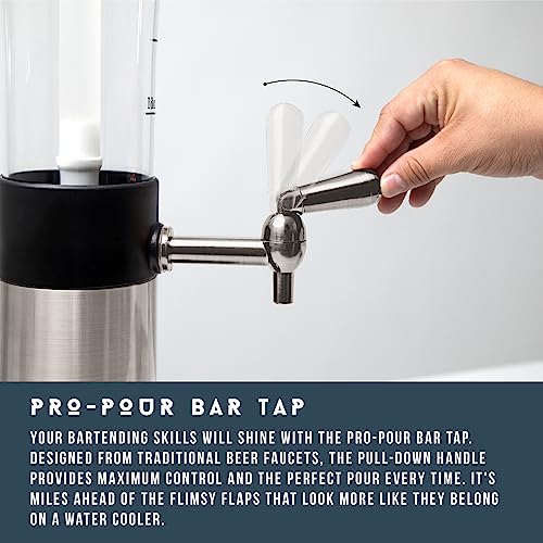 Hammer + Axe Beverage Dispenser – 88 oz Party Drink Dispenser with Ice Tube & Tap| Drink Fountain for Beer, Water, Iced Te...