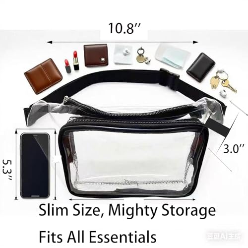 Cytongyo Clear Fanny Pack Stadium Approved, Clear Bag for Stadium Events Crossbody Belt Bag for Women Men Transparent Wais...