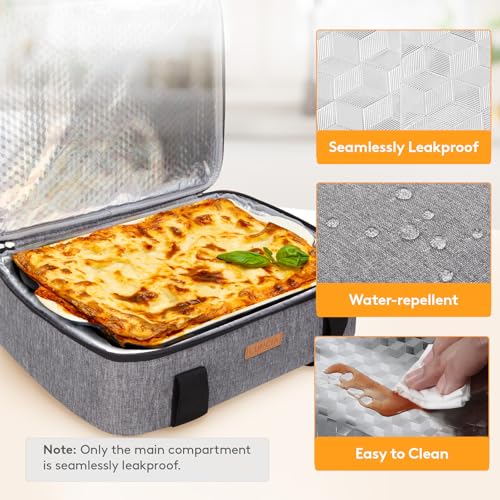 LUNCIA Insulated Casserole Carrier for Hot or Cold Food, Lasagna Lugger Tote for Potluck Parties/Picnic/Cookouts, Fits 9"x...