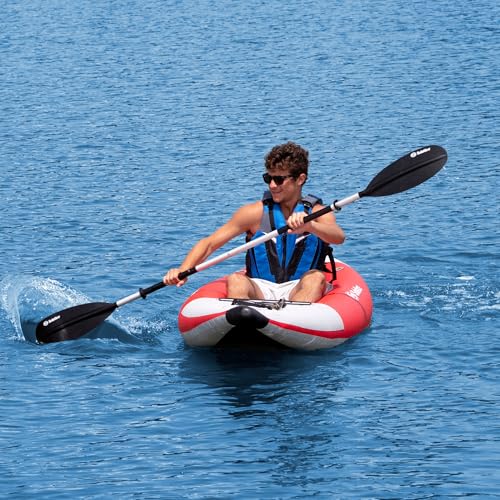 SOLSTICE Inflatable Kayak Boat – Durable, Portable & Adventure-Ready, Heavy Duty PVC – Adjustable Bucket Seat, Bungee Stor...