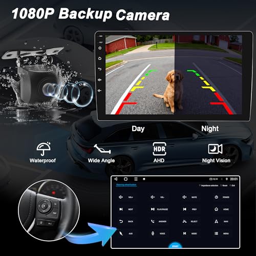 Android 15 Car Radio for Toyota RAV4 2013-2018: 10.1'' 4GB+64GB Car Stereo Upgrade Wireless CarPlay & Android Auto with Wi...