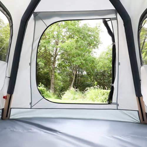 Quick Setup Tent,Automatic Inflatable Camping Tent,Easy Set up 3-4 Person Glamping Outdoor 4 Season Air Blow Up Tents, Rai...