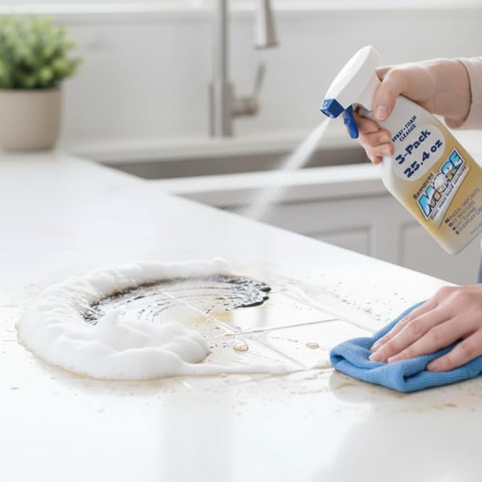 More Spray & Foam Cleaner, 25.4 oz (3-Pack) Powerful Multi-Surface Cleaner for Rust, Grease & Grime – Works on Stainless Steel, Tile, Brass, Copper & More (More Spray and Foam)